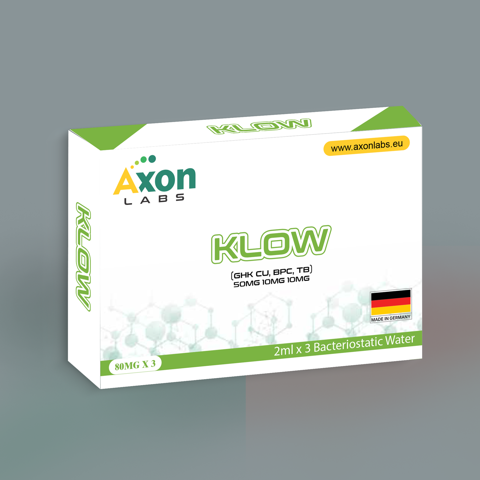 Axon Labs KLOW — 80 mg × 3 on pack